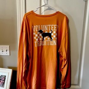 Small faded spot shown in pictures -hardly even noticeable when wearing